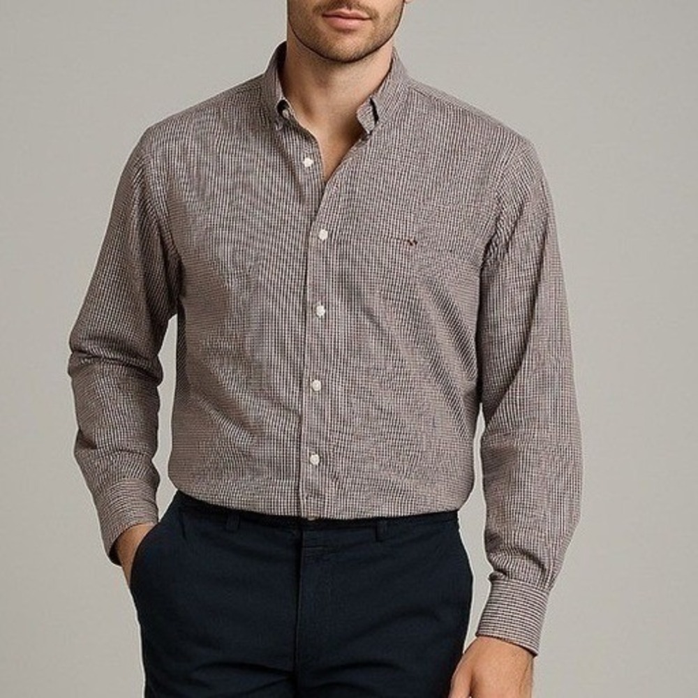 Tommy Hilfiger Blue Men's Striped Long Sleeve Button Down Shirt